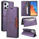 For Redmi 12 4G GQUTROBE G01 RFID Anti-theft Leather Phone Case(Purple) - 1