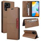 For Redmi 10C GQUTROBE G01 RFID Anti-theft Leather Phone Case(Brown) - 1