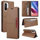 For Redmi K40 GQUTROBE G01 RFID Anti-theft Leather Phone Case(Brown) - 1