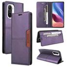 For Redmi K40 GQUTROBE G01 RFID Anti-theft Leather Phone Case(Purple) - 1