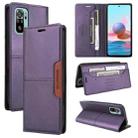 For Redmi Note 10 4G GQUTROBE G01 RFID Anti-theft Leather Phone Case(Purple) - 1