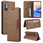 For Redmi Note 10 5G GQUTROBE G01 RFID Anti-theft Leather Phone Case(Brown) - 1