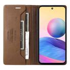 For Redmi Note 10 5G GQUTROBE G01 RFID Anti-theft Leather Phone Case(Brown) - 3