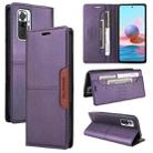 For Redmi Note 10 Pro 4G GQUTROBE G01 RFID Anti-theft Leather Phone Case(Purple) - 1