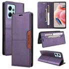 For Redmi Note 12 4G GQUTROBE G01 RFID Anti-theft Leather Phone Case(Purple) - 1