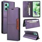 For Redmi Note 12 5G GQUTROBE G01 RFID Anti-theft Leather Phone Case(Purple) - 1