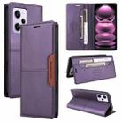 For Redmi Note 12 Pro 5G GQUTROBE G01 RFID Anti-theft Leather Phone Case(Purple) - 1