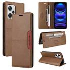 For Redmi Note 12 Pro+ GQUTROBE G01 RFID Anti-theft Leather Phone Case(Brown) - 1