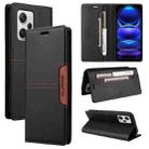 For Redmi Note 12 Pro+ GQUTROBE G01 RFID Anti-theft Leather Phone Case(Black) - 1