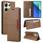 For Redmi Note 13 4G GQUTROBE G01 RFID Anti-theft Leather Phone Case(Brown) - 1