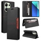 For Redmi Note 13 4G GQUTROBE G01 RFID Anti-theft Leather Phone Case(Black) - 1