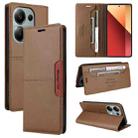 For Redmi Note 13 5G GQUTROBE G01 RFID Anti-theft Leather Phone Case(Brown) - 1