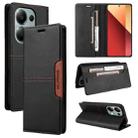 For Redmi Note 13 Pro 4G GQUTROBE G01 RFID Anti-theft Leather Phone Case(Black) - 1