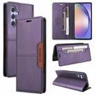 For Samsung Galaxy A14 5G GQUTROBE G01 RFID Anti-theft Leather Phone Case(Purple) - 1