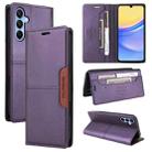 For Samsung Galaxy A15 5G GQUTROBE G01 RFID Anti-theft Leather Phone Case(Purple) - 1