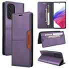 For Samsung Galaxy A33 5G GQUTROBE G01 RFID Anti-theft Leather Phone Case(Purple) - 1