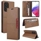 For Samsung Galaxy A53 5G GQUTROBE G01 RFID Anti-theft Leather Phone Case(Brown) - 1
