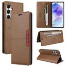 For Samsung Galaxy A55 5G GQUTROBE G01 RFID Anti-theft Leather Phone Case(Brown) - 1