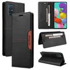 For Samsung Galaxy A71 4G GQUTROBE G01 RFID Anti-theft Leather Phone Case(Black) - 1