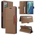 For Samsung Galaxy Note20 GQUTROBE G01 RFID Anti-theft Leather Phone Case(Brown) - 1