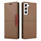 For Samsung Galaxy S21 5G GQUTROBE G01 RFID Anti-theft Leather Phone Case(Brown) - 2