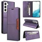 For Samsung Galaxy S21+ 5G GQUTROBE G01 RFID Anti-theft Leather Phone Case(Purple) - 1