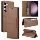 For Samsung Galaxy S23 5G GQUTROBE G01 RFID Anti-theft Leather Phone Case(Brown) - 1