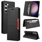 For Samsung Galaxy S23 5G GQUTROBE G01 RFID Anti-theft Leather Phone Case(Black) - 1