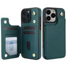 For iPhone 16 Pro Crossbody Dual-Buckle Wallet Back Leather Phone Case(Green) - 2