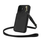 For iPhone 16 Plus Crossbody Dual-Buckle Wallet Back Leather Phone Case(Black) - 3