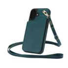 For iPhone 16 Plus Crossbody Dual-Buckle Wallet Back Leather Phone Case(Green) - 3