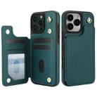 For iPhone 15 Crossbody Dual-Buckle Wallet Back Leather Phone Case(Green) - 2