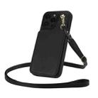 For iPhone 11 Crossbody Dual-Buckle Wallet Back Leather Phone Case(Black) - 3