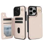 For iPhone 11 Crossbody Dual-Buckle Wallet Back Leather Phone Case(Apricot) - 2