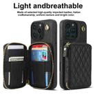 For iPhone 16 Pro Max AwQuer Crossbody Zipper Wallet Rhombic Leather Back Phone Case(Black) - 2