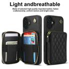 For iPhone 16 Plus AwQuer Crossbody Zipper Wallet Rhombic Leather Back Phone Case(Black) - 2