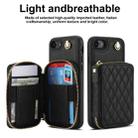For iPhone 7 / 8 / SE 2022 AwQuer Crossbody Zipper Wallet Rhombic Leather Back Phone Case(Black) - 2
