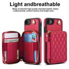 For iPhone 7 / 8 / SE 2022 AwQuer Crossbody Zipper Wallet Rhombic Leather Back Phone Case(Red) - 2