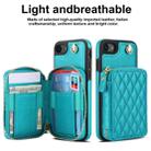 For iPhone 7 / 8 / SE 2022 AwQuer Crossbody Zipper Wallet Rhombic Leather Back Phone Case(Green) - 2