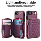 For iPhone 7 / 8 / SE 2022 AwQuer Crossbody Zipper Wallet Rhombic Leather Back Phone Case(Dark Purple) - 2
