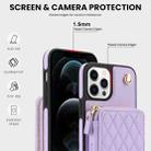 For iPhone 13 Pro AwQuer Crossbody Zipper Wallet Rhombic Leather Back Phone Case(Purple) - 3