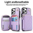 For iPhone 11 Pro Max AwQuer Crossbody Zipper Wallet Rhombic Leather Back Phone Case(Purple) - 2