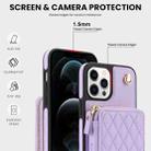 For iPhone 11 Pro Max AwQuer Crossbody Zipper Wallet Rhombic Leather Back Phone Case(Purple) - 3