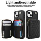 For iPhone 11 AwQuer Crossbody Zipper Wallet Rhombic Leather Back Phone Case(Black) - 2