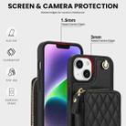 For iPhone 11 AwQuer Crossbody Zipper Wallet Rhombic Leather Back Phone Case(Black) - 3