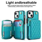 For iPhone 11 AwQuer Crossbody Zipper Wallet Rhombic Leather Back Phone Case(Green) - 2