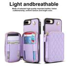 For iPhone 7 Plus / 8 Plus AwQuer Crossbody Zipper Wallet Rhombic Leather Back Phone Case(Purple) - 2