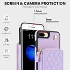 For iPhone 7 Plus / 8 Plus AwQuer Crossbody Zipper Wallet Rhombic Leather Back Phone Case(Purple) - 3