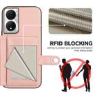 For Honor X7b / Play 8T 5G Button Card Bag RFID Anti-theft Phone Case(Pink) - 3