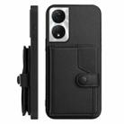 For Honor X7b / Play 8T 5G Button Card Bag RFID Anti-theft Phone Case(Black) - 2